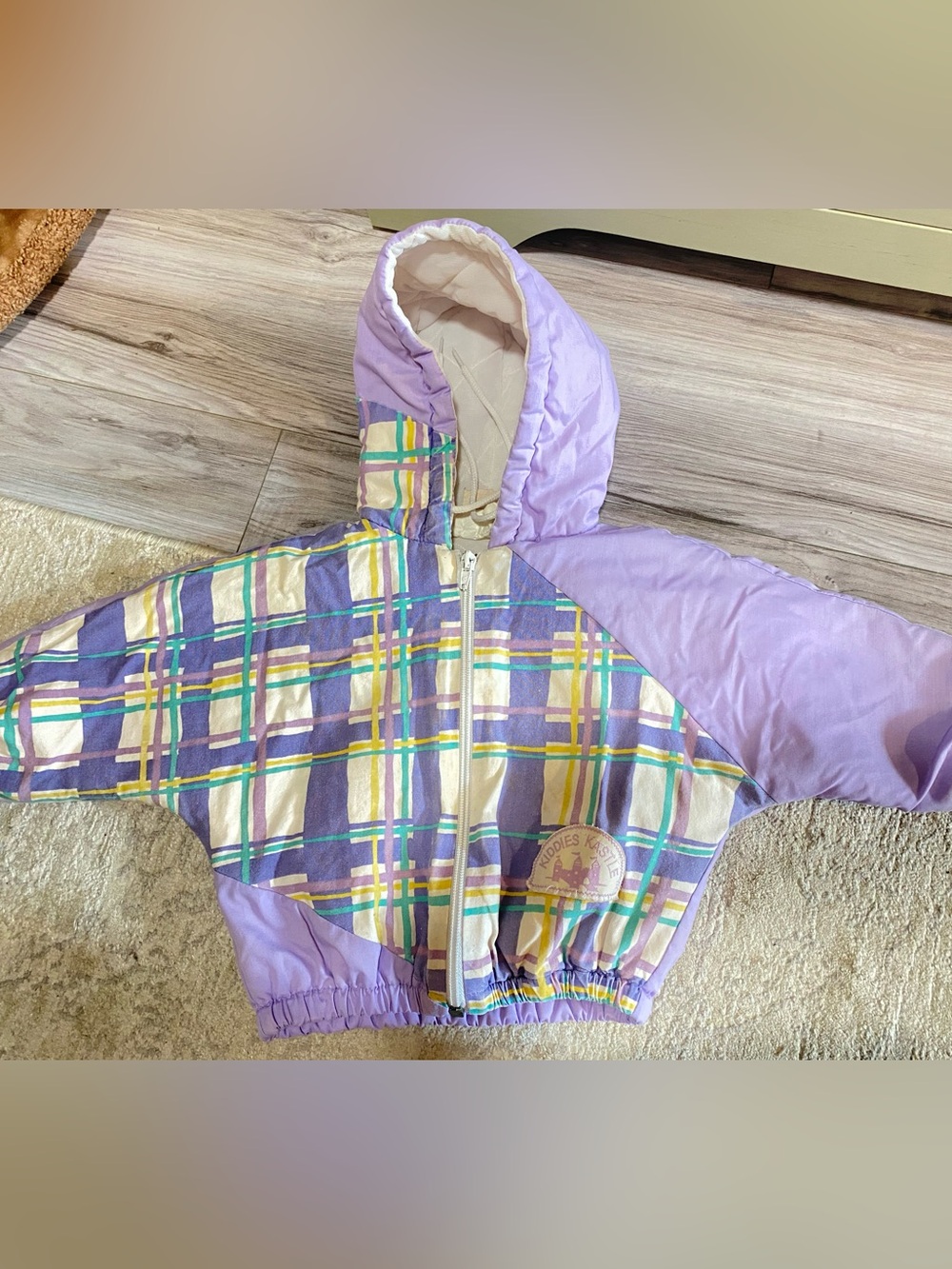 Lavender Plaid Hooded Jacket